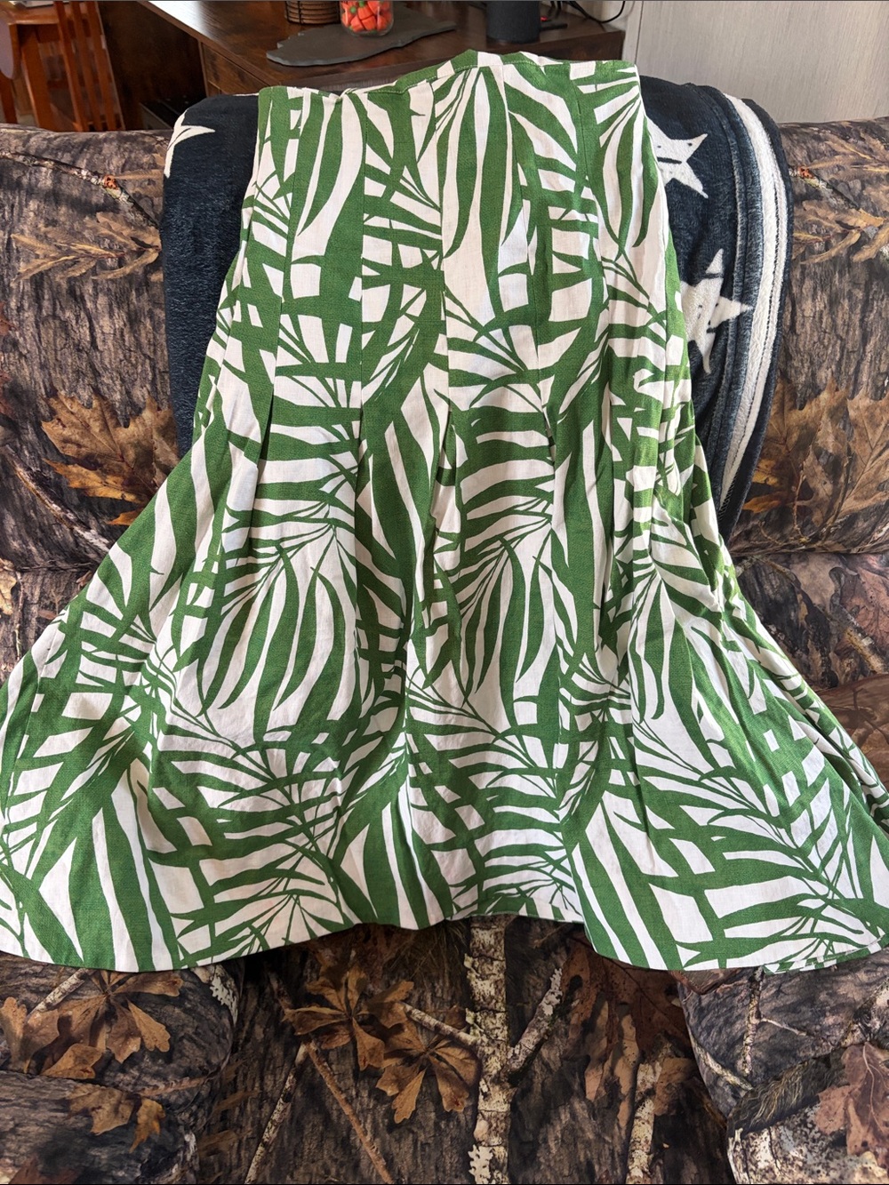 Kate Spade Green Leaf Print A-Line Women's Skirt